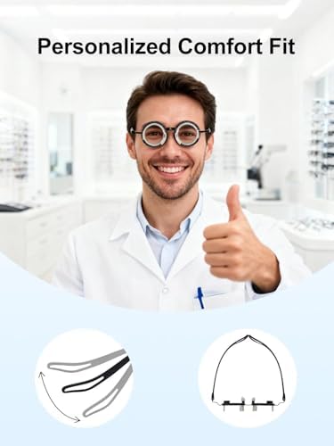 High-Precision Universal Optical Trial Lens Frame, 13 Fixed PD Options (48-72mm) for Accurate Fit, 4-Slot Trial Lens Frame with Extra Nose Pads, Ideal for Optometrists Efficient Eye Exams(TF-H-48)