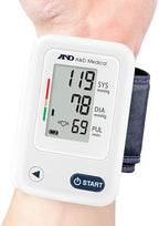 A&D Medical Wrist Blood Pressure Monitor for Home Use - UB-525, BP Adjustable Cuff (5.3-8.5"/13.5-21.5 cm) One Button Operation, 60 Reading Memory, 2 AAA Batteries