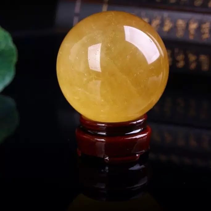 Orange Calcite Crystal Ball - Yellow Honey Calcite Crystal Sphere Meditation Balls for Witchcraft and Decorative Balls, Meditation & Feng Shui Home Decor (40-50mm)