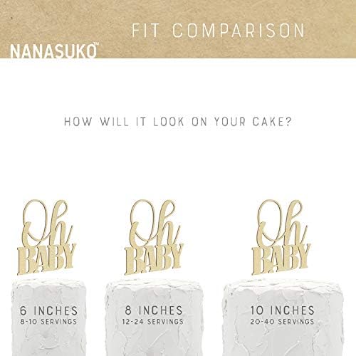 Baby Shower Cake Topper - Oh BABY - Double Sided Gold Glitter - Premium Quality Made in USA