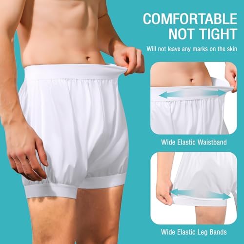 Carer Adult Diaper Covers 2PCS Washable, Leakproof Incontinence Underwear for Men Women Enclosed Elastic, Widened Waistband Design Protection for Long-Term Care & Daily Use（White,Gray,Large）
