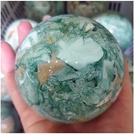 Health & Household Natural Green Fluorite Crystal Fancy Ball Mineral Chlorite Quartz Sphere Chakras Meditation Gem House Decoration Precious Stone (Size : 8-8.5cm)