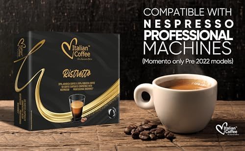 Italian Coffee for Espresso Lovers pods compatible with PRO Professional Nespresso* machines Zenius, Gemini And Momento Pre 2022 models (50 Count (Pack of 1), Ristretto PRO)