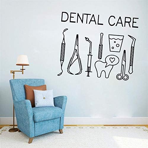 Dental Wall Sticker Dental Care Logo Removable Wall Sticker Smile Tool Dentist Dental Center Decorative Wall Sticker 68x57 cm