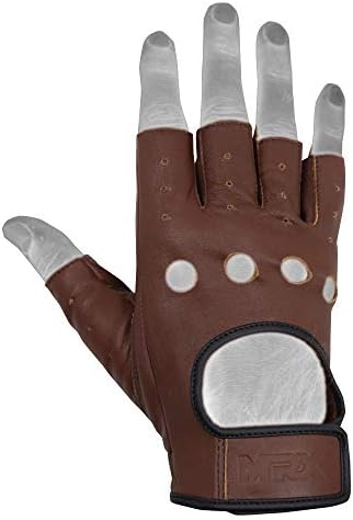MRX BOXING & FITNESS Mens Driving Gloves Basic Soft Goat Leather Fingerless Breathable Biker Motorcycle Cycling Shooting