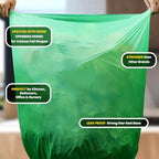 55-60 Gallon Compostable Trash Bags Liners, Heavy Duty Extra Thick 1.57 Mil, 208.2 Liter, 15 Bags, Lawn, Yard, and Restaurant Use, ASTM D6400, US BPI, OK Compost Home Certified