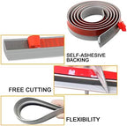 Floor Rubber Transition Strip Self Adhesive Carpet to Tile Transition Strip Edging Trim Strip for Threshold Transitions with a Height Less Than 5 mm/0.2in (Grey, 16.4FT)
