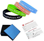 Lyndong 4 Pack Anaphylaxis Alert Bracelet Use Epi-Pen in Emergency Silicone Medical Alert Awareness Identification Wristbands for Man Women
