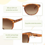 Madison Avenue Round Bifocal Reading Sunglasses for Women Men Spring Hinge,UV Protection Sun Reader Glasses (Orange Tortoiseshell, +2.5)