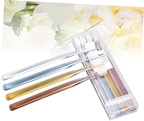 8pcs Crystal Transparent Soft Bristle Toothbrushes for Adults Ergonomic Slip Handle for Travel and Home Use in Two Boxes