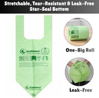 1.6 Gallon 100% Compostable Food Scrap Bags Handle Tie (120 Bags) Small Trash Bags Kitchen Garbage Bags US BPI Certified TUV OK Compost Home Certified Meeting ASTM D6400 (120 ct.)
