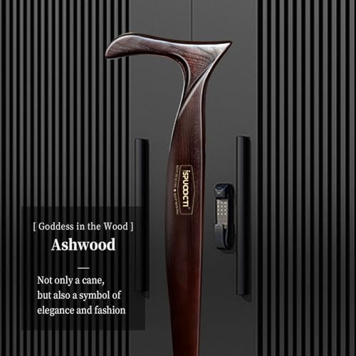Wooden Walking Cane for Men and Women -Natural Solid Wood, 3 Rubber Tips, Heavy Duty, with Travel Bag- Wooden Walking Stick, Ergonomic Canes for Seniors Unisex Walking Canes