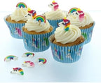Culpitt Rainbows & Unicorns Sugar Piping's, Edible Cake Decorations, Unicorn Cupcake Decorations - Pack of 12