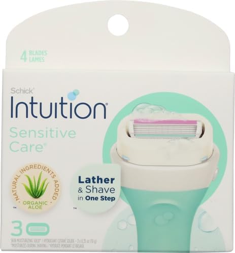 Schick Intuition Sensitive Skin Womens Razor Refills with Vitamin E & Aloe, Pack of 1(count of 3)