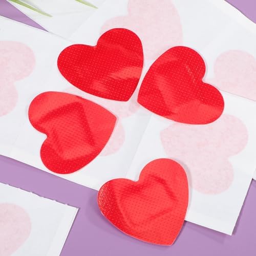 25Pcs Heart Shaped Bandages with Breathable Hemostatic Pads Self-Adhesive Wound Care Patches for Small Cuts and Scratches Flexible First Aid Plasters for All Ages