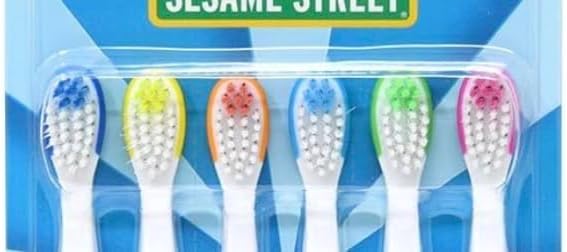 Brush Buddies Sesame Street Toothbrushes for Kids, Soft Bristle Toddler Toothbrushes Ages 2-4, Fun Sesame Street Designs, 6-Count Set