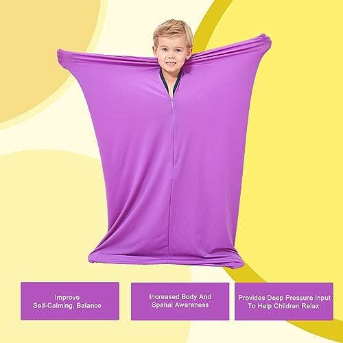 Sensory Body Sock for Kids,Sensory Sack for Relaxation, Focus,Sensory Integration,Body Sock (Medium 47''×27'')