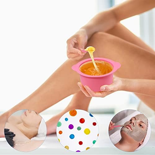 2Pcs Wax Pot Liner,Silicone Wax Warmer Liner with 2 Pcs Wax Sticks, Non-Stick Wax Pot Silicone Bowl Replacement,Reusable Wax Melt Liners Wax Warmer Liner Bowl for Hair Removal