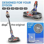 Mop Attachment Compatible with Dyson V7/V8/V10/V11/V15/Gen5 Vacuum Cleaners, Electric Floor Mop with Removable Water Tank and 6 Washable Mop Pads + 1 Refill Container (V7/V8/V10/V11/V15)