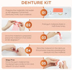 Do It Yourself Dentures Fake -Teeth Top and Bottom Temporary Teeth - Denture Kit for Women and Men - Create Your Perfect Smile at Home-LP-Red
