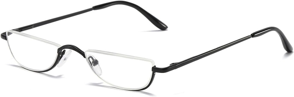 Half Moon Reading Glasses Men Women Half Rim Metal Frame Spring Hinge Retro Stylish Slim Computer Readers