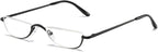 Half Moon Reading Glasses Men Women Half Rim Metal Frame Spring Hinge Retro Stylish Slim Computer Readers