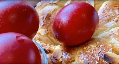 Red Egg Dye for Greek Orthodox Traditional Easter - Food Coloring Kit - Up to 30 Eggs - Non-Toxic, Vibrant Red Color - Easy Preparation and Use