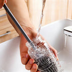 Flexible Silicone Cup Brush – Long-Handle Tool for Deep Cleaning Bottles & Narrow Necks-Grey