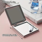 Flip-Top Double-Sided Portable Makeup Mirror – Leopard Print Small Mirror with Anti-Drop Glass Surface for Travel & Daily Use