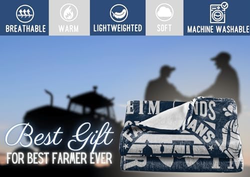 Huglanket Farmer Gifts for Men, Flannel Blanket, Personalized Farmer Gift for Fathers Day, Birthday, Thanksgivings Day, Christmas - Size 50" x 65" - I Don't Snore