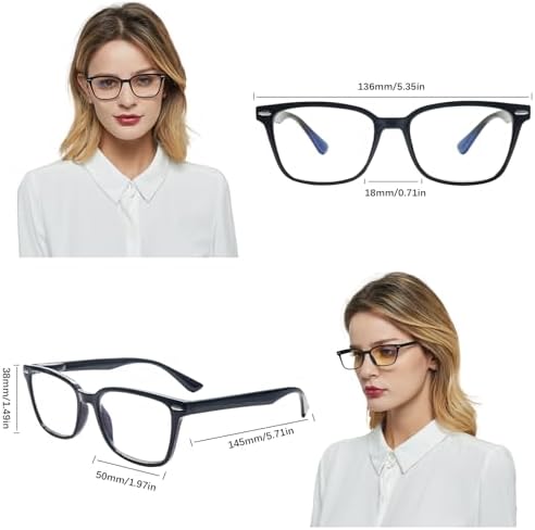 CLASAGA Progressive Multifocus Reading Glasses for Women Men, Blue Light Blocking Multifocal Computer Readers Eyeglasses