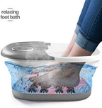 Medical king Foot Spa with Heat and Massage and Jets Includes A Remote Control A Pumice Stone Collapsible Foot Spa Massager with Heat and Massage Bubbles and Vibration