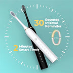 JIMBOBO Electric Toothbrush for Adults and Kids, Sonic Powerd Whitening Toothbrush with 8 Brush Heads, 6 Cleaning Modes, 2 Mins Smart Timer, 42000 VPM, USB Rechargeable, One Charge for 60 Days (Black)