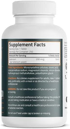 Bronson Selenium 200 mcg Immune & Antioxidant Support Essential Mineral, 250 Vegetarian Tablets