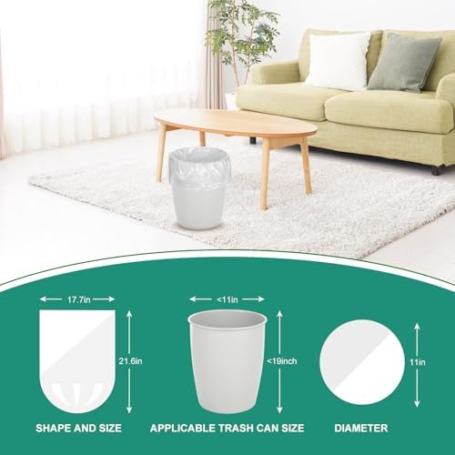 Magesh 4-6 Gallon Trash Bag Strong, Leakage-Free, Small Garbage Bags Unscented Thick for Bathroom, Office, Kitchen Small Trash Can, 15L, 1000 Bags, Clear