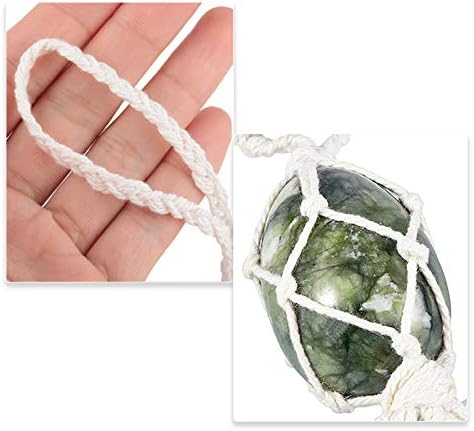 rockcloud Handmade Car Ornament Polished Egg Shape Stone Healing Crystals Hanging Ornament for Home Office Car Decoration, Green Jade