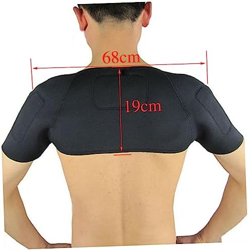 FRCOLOR Magnetic Therapy Self-heating Shoulder Pad Belt Support Brace Protector for Shoulder Black