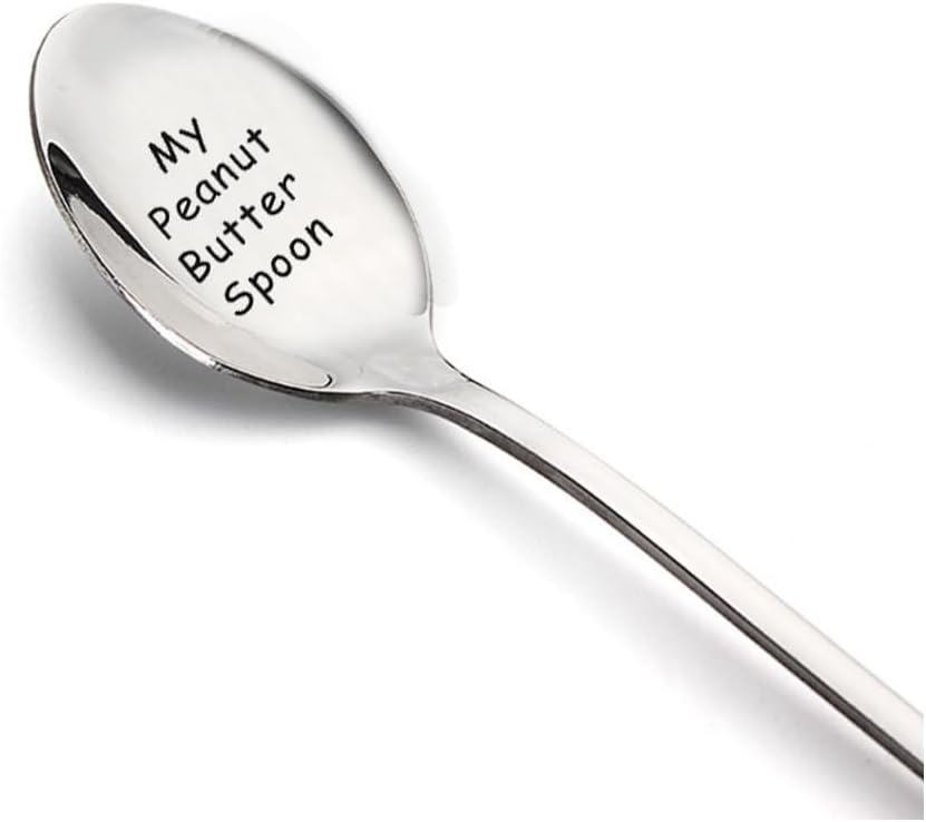 My Peanut Butter Spoon Gifts for Peanut Butter Lover Women Men Birthday Christmas Gift for Son Sister Peanut Butter Spoons Gifts for Husband Mom Funny Engraved Spoon Gifts