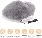 JULAN Heated Feet Warmer USB Rechargeable Cushion Plush Foot Heater Electric Heating Pad Winter Office Heating Shoes Insole Heater Sleep Heat Therapy Heated Massage Foot Warmer Slippers (Gray)