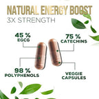Green Tea Extract 1000 mg Per Serving - 3X Strength Green Tea Pills with 45% EGCG & 98% Polyphenols for Natural Energy - Vegan Antioxidant Herbal Supplement for Heart Support - 240 Capsules