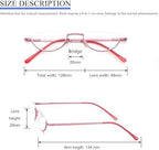 MMOWW 3 Pack Half Frame Reading Glasses for Women Men Slim Half Moon Lens Readers Semi Rimless Metal Frame Spring Hinges