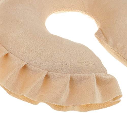 U Shaped Neck Cushion Spa Salon Massage Table Cradle Face Pillow Neck Head Cushion Travel Flight Neck Pad - Light Brown