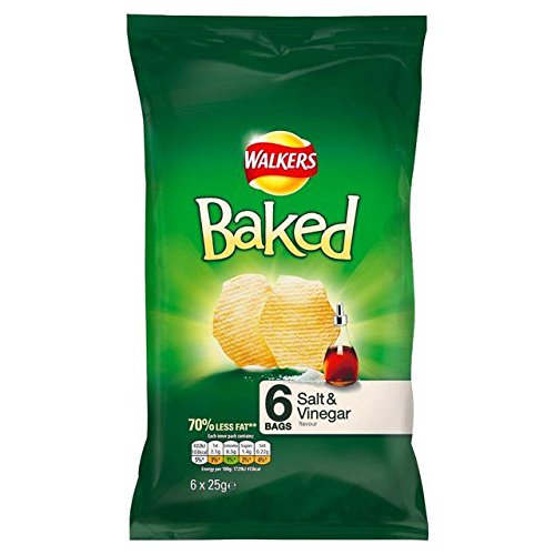 Walkers Baked Salt & Vinegar Crisps 25g x - 6 per pack