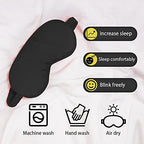 Soft Silky Satin Eye Mask Cover Sleep Mask for Sleeping with Elastic Strap Effective Shading Blindfold Night Mask for Men Women (Black)