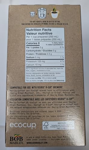 Marley Coffee Single Serve K-Cup Compatible Capsules, Buffalo Soldier, Medium-Dark Roast, 24 Count - Packaging may vary