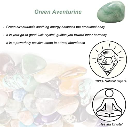 Green Aventurine Healing Crystal Stones, 1.25-2.0" Large Reiki Healing Gemstones Natural Tumbled Polished Stones for Energy Witchcraft Therapy Meditation