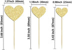 Gyufise 30Pcs Gold Glitter Heart Cupcake Toppers Sweet Love Theme Heart Cake Pick Decorations Wedding Engagement Bridal Shower Birthday Valentine's Day Party Decorations