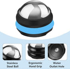 Cold Massage Roller Ball, Stainless Steel Massage Ball for Cold & Heat Therapy Relief, Roller for Muscles Deep Tissue, Free Rolling Removable Gel Ball for Pain Relief