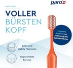 Paro Swiss exS39 Extra Sensitive Toothbrush with Interspace Brush F | Dual Features | Ultra Soft Bristles | Unisex | (Single)