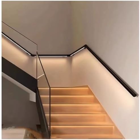 LED Handrail Kit, Aluminum Stair Railing with Light, Hand Rails for Indoor Stairs, 500lbs Load Capacity(100cm/right)
